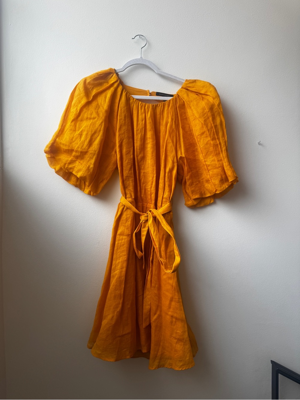 Banana Republic Ramie Puff Sleeve backless Linen Dress NEW - Picture 3 of 6